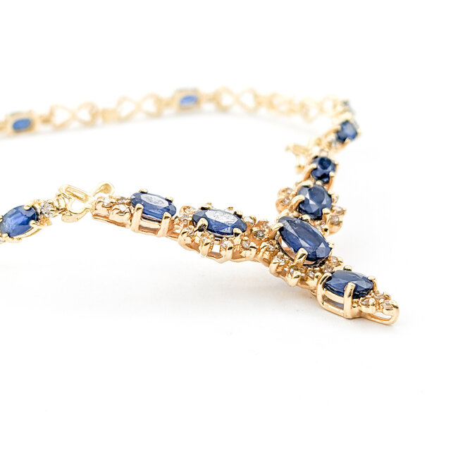 Bracelet .33ctw Round Diamonds 3.5ctw Sapphires 14ky 7.5" 223100159