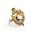 Ring Art Nouveau Dragon .05ct Old Mine Diamond Oblong Pearl 12ky sz6 224010755