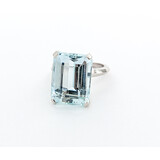  Ring Solitaire 16.5ct Emerald Aquamarine 14kw sz4.75 224010153