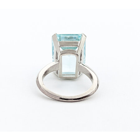 Ring Solitaire 16.5ct Emerald Cut Aquamarine 14kw sz4.75 224010153