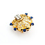Pendant .30ctw Round Diamonds Scalloped Brooch .66ctw Sapphire 18ky 224011753