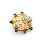 Pendant .30ctw Round Diamonds Scalloped Brooch .66ctw Sapphire 18ky 224011753