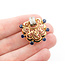 Pendant .30ctw Round Diamonds Scalloped Brooch .66ctw Sapphire 18ky 224011753