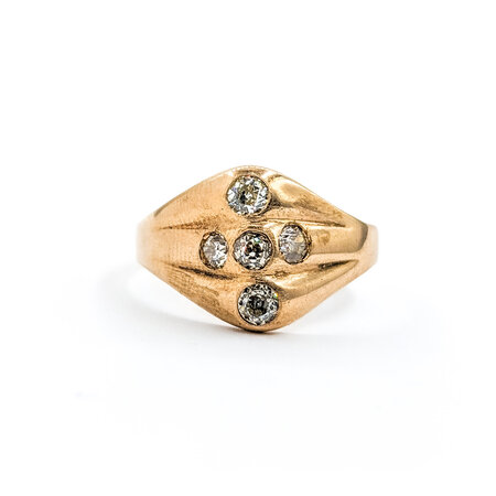 Ring Victorian .60ctw Old Mine Diamonds 14ky sz11.5 224010758