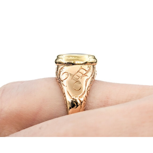 Ring Bezel Set 1ct (9x7mm) Onyx 14ky sz5.5 124010165