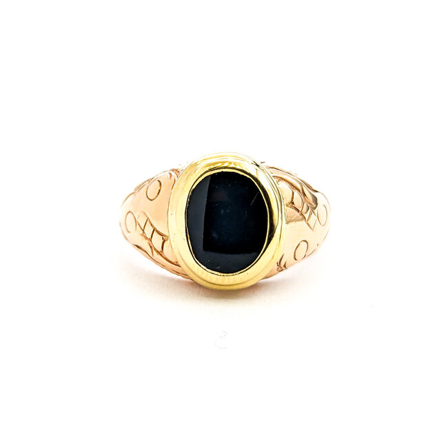 Ring Bezel Set 1ct (9x7mm) Onyx 14ky sz5.5 124010165