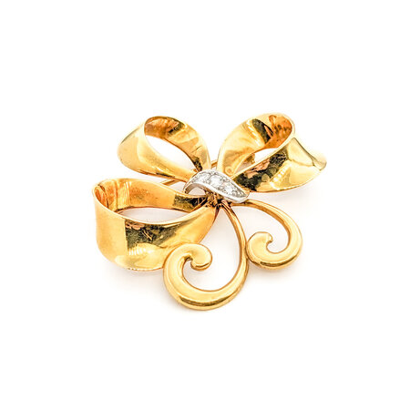 Pendant .10ctw Round Bow Pendant 1.3x1.3 18ky 224011752