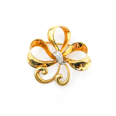 Pendant .10ctw Round Bow Pendant 1.3x1.3 18ky 224011752
