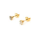  Yellow Gold .44ctw Round Diamonds Stud 3.9x3.9mm 14ky 124014003