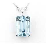  Necklace Emerald Cut Aquamarine  16.5ct 14kw 15.5" 1.5mm 224012250