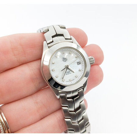 Watch Link Diamond Marker Mother of Pearl 32mm Stainless Steel 6.75" 124016006