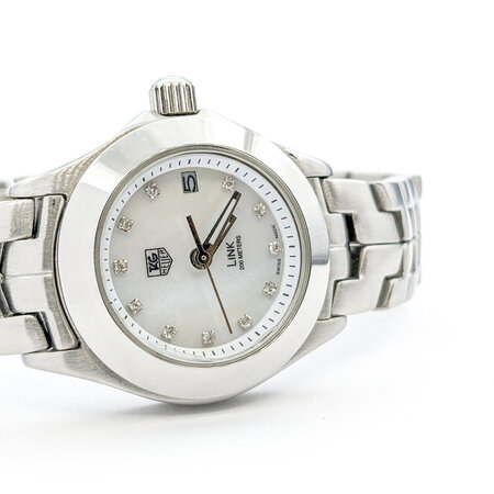 Watch Link Diamond Marker Mother of Pearl 32mm Stainless Steel 6.75" 124016006