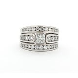  Ring .65ct Radiant Diamond, 1.35ctw Side Diamonds 2.00ctw Radiant & Round Diamonds 14kw sz7.5 124010307