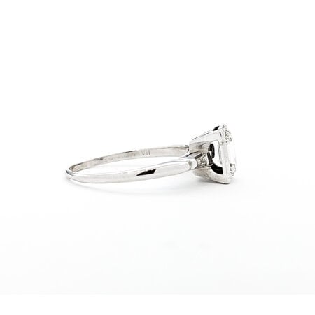 Ring Engagement .46ct Emerald Diamond .05ctw Tappered Baguette Diamonds 14kw sz7 124010754