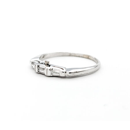 Ring Wedding Band .07ctw Tappered Baguettes Diamonds 14kw sz7 124010755