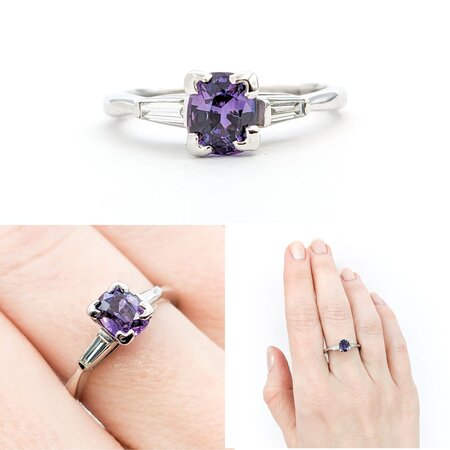 Ring .08ctw Diamonds 1.13ct Purple Spinel 14kw Sz7.5 123110019