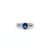  Ring Past-Present-Future .33ctw Round Diamonds 1.25ct Sapphire 14kw sz8 124010152