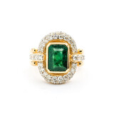  Ring 1.21ctw Round 2.36ct Emerald 14ky sz7 224010159