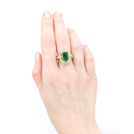Ring 1.21ctw Round 2.36ct Emerald 14ky sz7 224010159