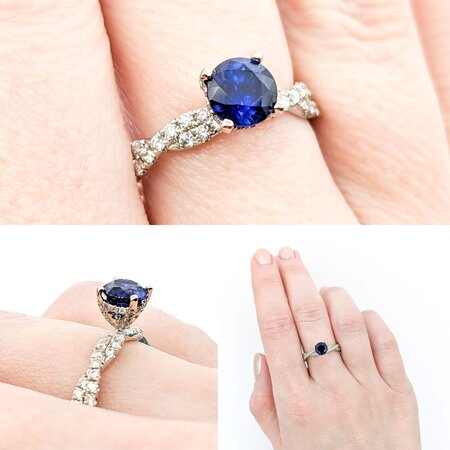 Ring .65ctw Diamonds 1.10ct Sapphire 14kw Sz7 123040052