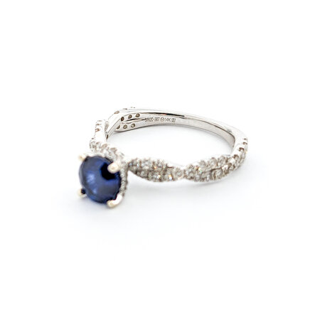 Ring .65ctw Diamonds 1.10ct Sapphire 14kw Sz7 123040052