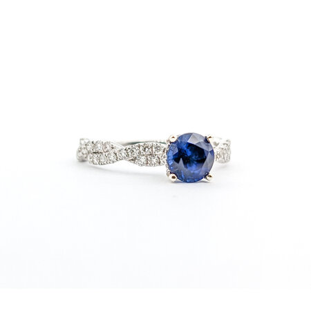 Ring .65ctw Diamonds 1.10ct Sapphire 14kw Sz7 123040052