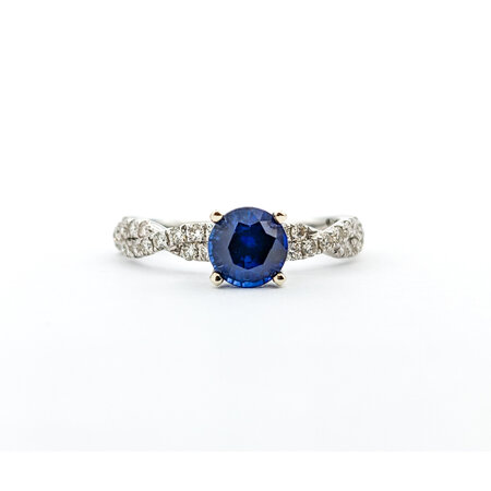 Ring .65ctw Diamonds 1.10ct Sapphire 14kw Sz7 123040052