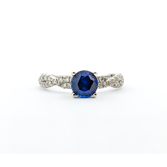 Ring .65ctw Diamonds 1.10ct Sapphire 14kw Sz7 123040052