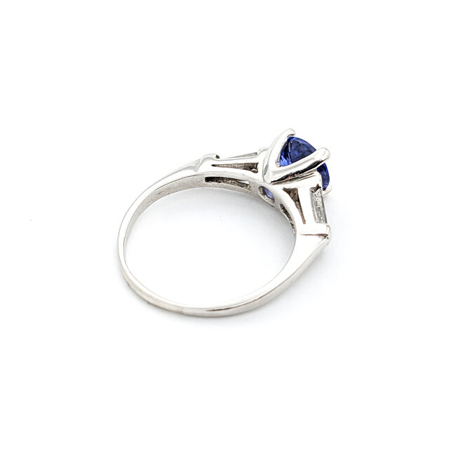 Ring .15ctw Diamond 1.52ct Sapphire Platinum Sz5.5 121030062