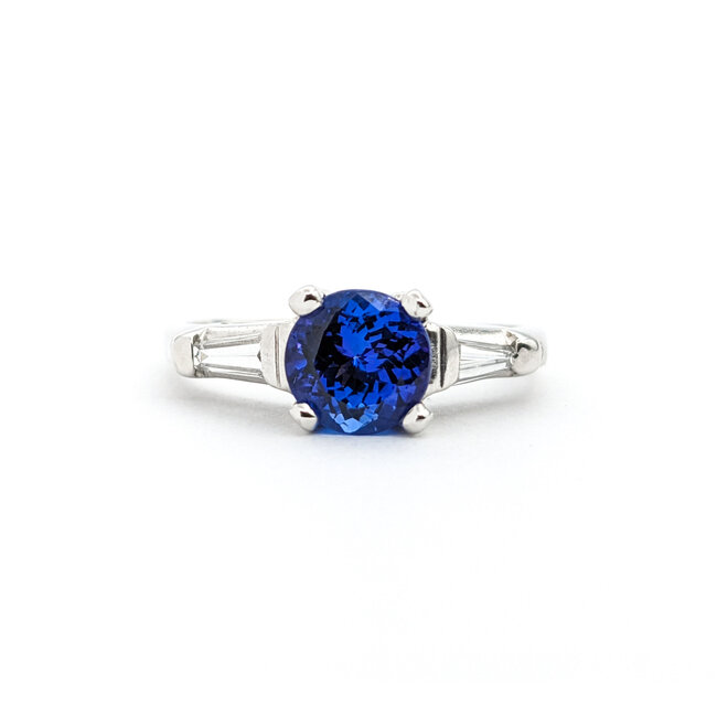Ring .15ctw Diamond 1.52ct Sapphire Platinum Sz5.5 121030062