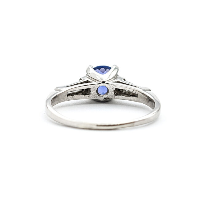 Ring .15ctw Diamond 1.52ct Sapphire Platinum Sz5.5 121030062