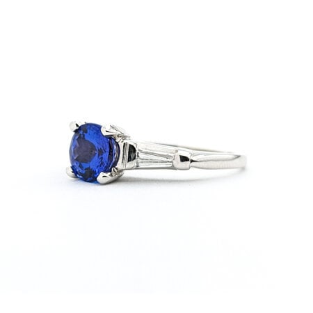 Ring .15ctw Diamond 1.52ct Sapphire Platinum Sz5.5 121030062