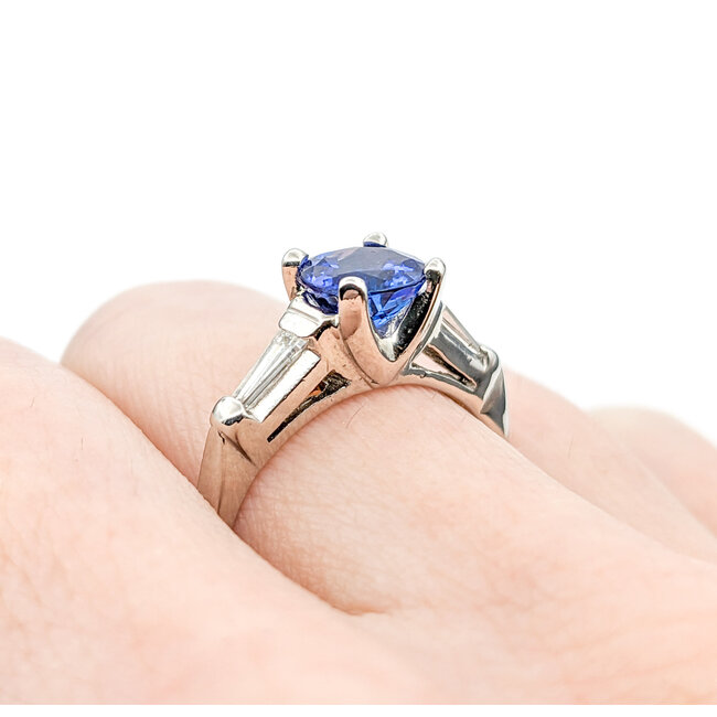 Ring .15ctw Diamond 1.52ct Sapphire Platinum Sz5.5 121030062