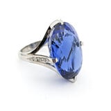  Ring .20ctw Diamonds 40.35ct Glass 900pt Sz6.5 122120517