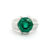  Ring 1.91ctw Round Diamonds 4.92ct Emerald 14kw sz7 224020169