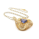  Necklace 2.24ctw Round Diamonds Wave and Filigree Motif 3.87ct Tanzanite 14ktt 18" 1.5mm 224022262