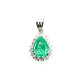  Pendant Drop .35ctw Round Diamonds 2.83ct Emerald .8x.5"mm 900pt " 124021252