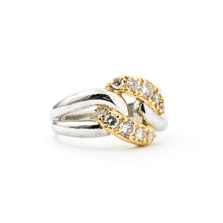 Ring .50ctw Round Diamonds Knot Design 900pt 18ky sz6.25 124020001