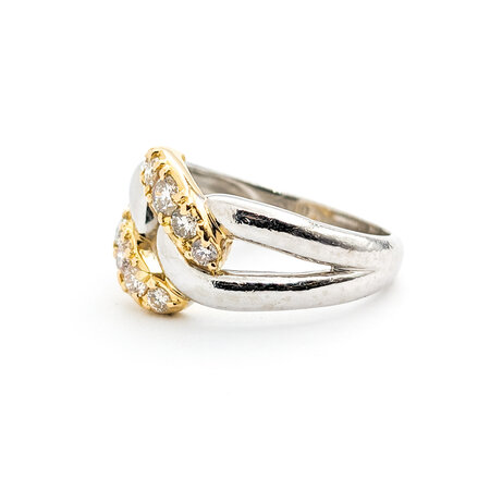 Ring .50ctw Round Diamonds Knot Design 900pt 18ky sz6.25 124020001