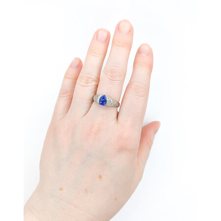 Ring .19ct Round Diamonds 1.56ct Blue Tanzanite 900pt sz9 124020176