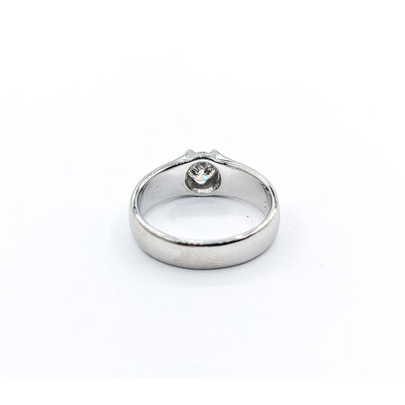 Ring Half Bezel Set, 5mm Band .40ct Round Diamond 900pt sz5.5 124020300