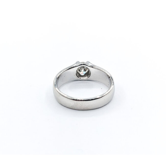 Ring Half Bezel Set, 5mm Band .40ct Round Diamond 900pt sz5.5 124020300