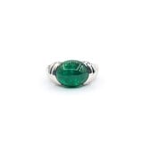  Ring Half Bezel Set 5.27ct Cabochon Emerald 5.27ct Emerald 900pt sz6.5 124020175