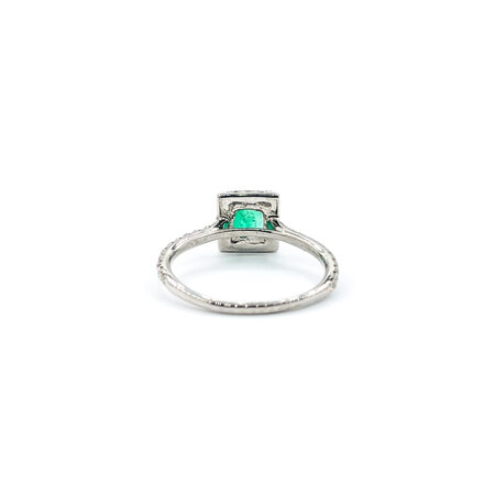 Ring .40ctw Diamonds 18kw .67ct Colombian Emerald Sz6.5 123110009