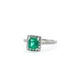  Ring .40ctw Diamonds 18kw .67ct Colombian Emerald Sz6.5 123110009
