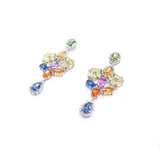  Earrings Dangle 3.44ctw Multi Shape Diamonds 8.22ctw Multi Color Sapphires 48.5x21mm 14kw 224024154