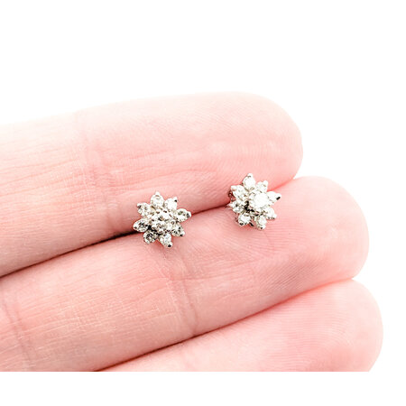 Earrings .16ctw Round Diamonds Cocktail 6.5mm 14kw 224024001