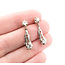 Earrings Dangle 1.00ctw Round Diamonds Mid Century 25x7mm 14ktt 224024454