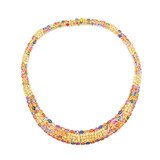  Necklace 18.27ctw Multi Shape Diamonds 67.10ctw Multi Color Sapphires 14ky 18" 8.5 to 17.5mm 224022262