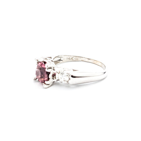 Ring Mid-Century .20ctw Round Diamonds 1.48ct Pink Tourmaline 14kw 224020791